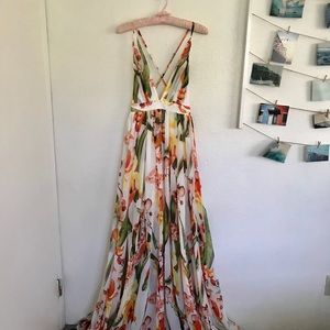 Tropical print maxi dress